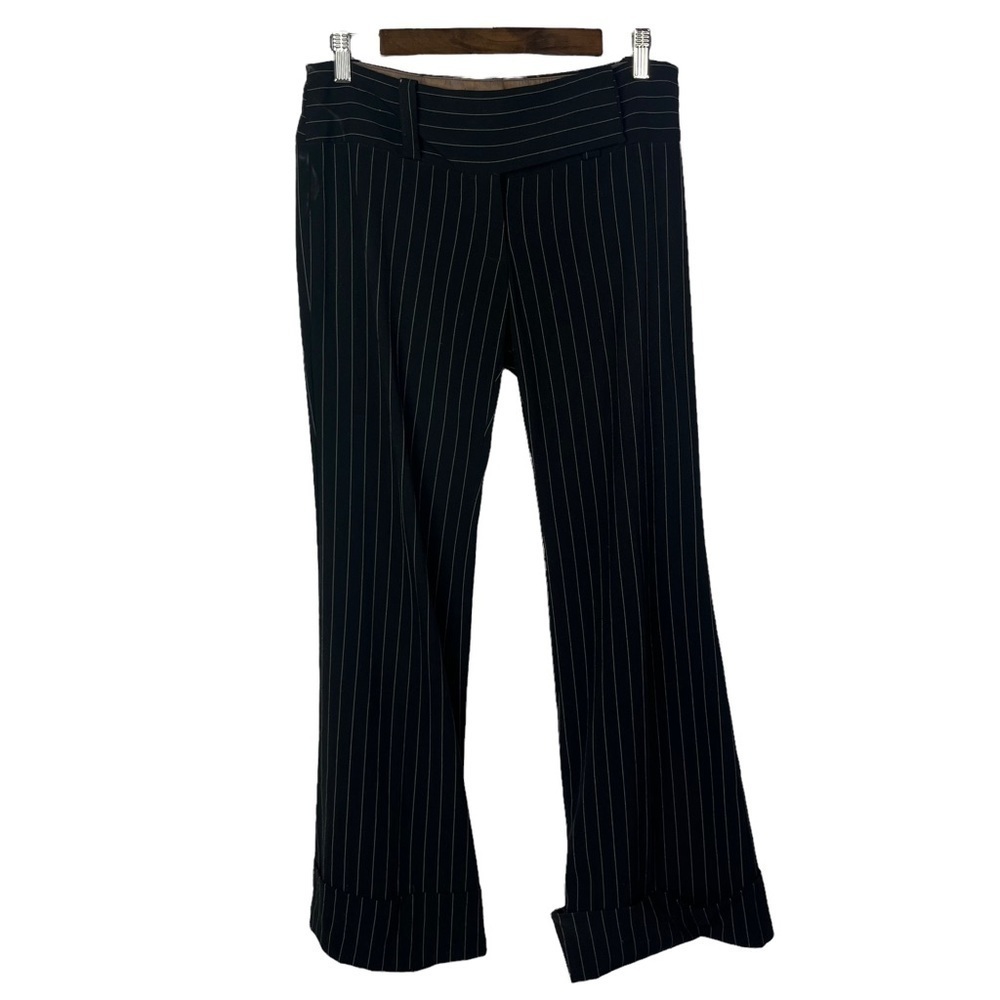 Necessary Objects Y2k Black Pin Stripe Dress Pant… - image 1